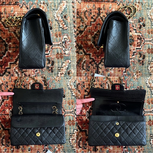 Chanel Classic Vintage Medium Black Caviar Double Flap Bag - Picture 6 of 12
